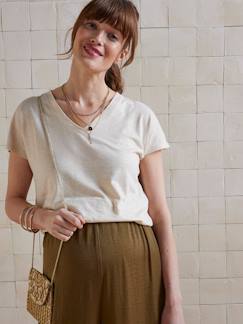 T-shirt irisé de grossesse en viscose et lin