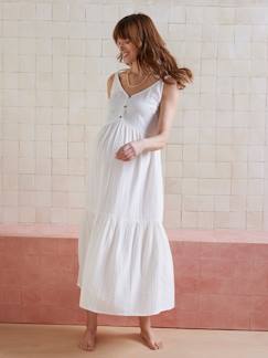 Umstandsmode-Kleid-Trägerkleid für Schwangerschaft & Stillzeit, Musselin