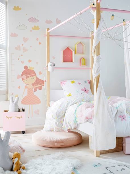 Rideaux pailleté Love pink Blanc/paillettes 