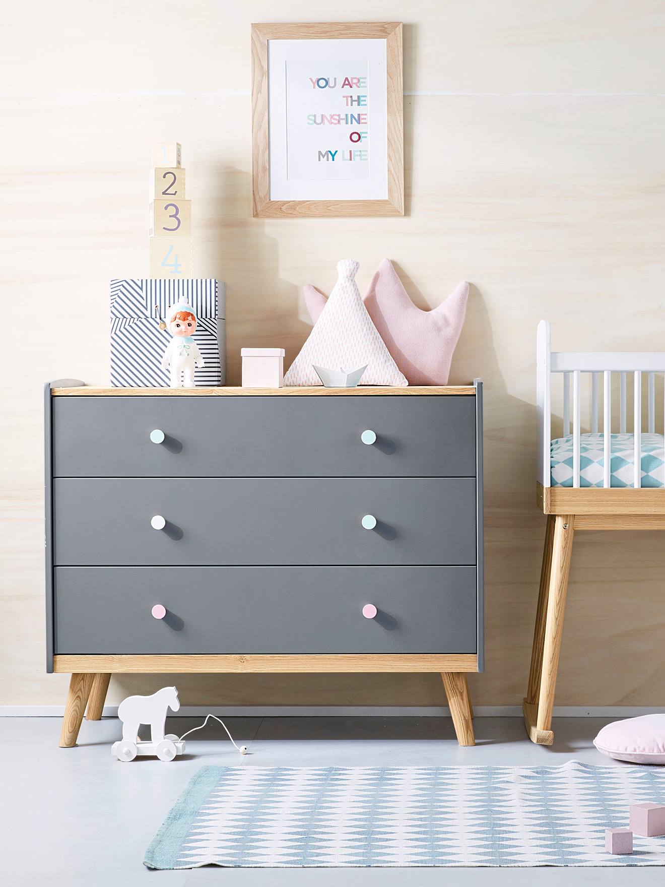 Commode Avec Poignees Personnalisables Ligne Confetti Blanc Bois Chambre Et Rangement