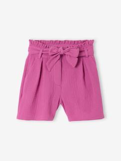 Fille-Robe-Short en gaze de coton avec ceinture fille