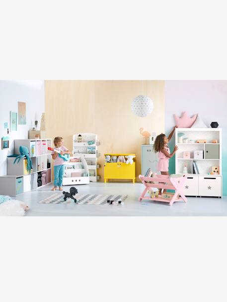 Hohes Kinderzimmer-Regal 'Sirius' Weiss/Grau 