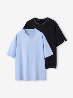 Garçon-T-shirt, polo, sous-pull-Lot de 2 t-shirts unis effet délavé JONEN