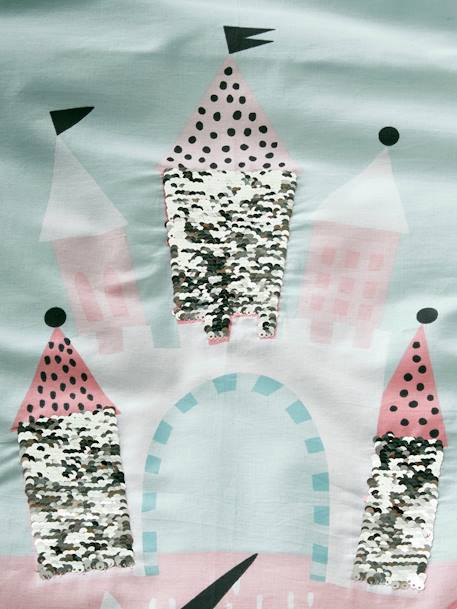 Parure fourre de duvet + taie d'oreiller enfant BLEU CLAIR 