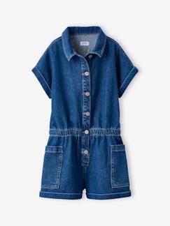 Mädchen-Latzhose, Overall-Kurzer Mädchen Jumpsuit aus Denim JONEN