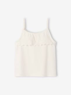 Fille-T-shirt, sous-pull-Débardeur fille avec volants en broderie anglaise