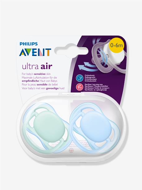 Lot De 2 Sucettes Aerees 1er Ou 2nd Age Philips Avent Bleu Vert Puericulture