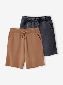 Garçon-Short-Lot de 2 bermudas effet délavé
