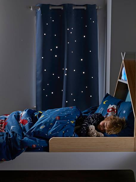 Verdunkelungsvorhang für Kinderzimmer Blau+Grau+Rosa 