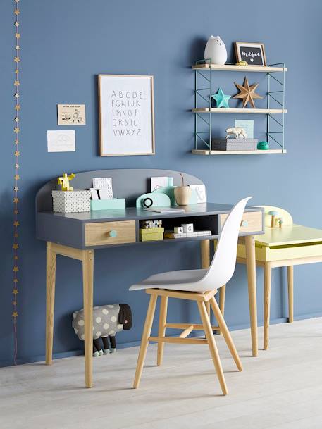 Chaise Scandinave enfant, assise H 45 cm Blanc/bois 