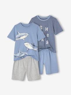 Junge-2er-Pack Jungen Sommer-Schlafanzüge, Haie mit Recycling-Baumwolle