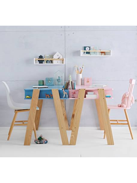 Chaise Scandinave enfant, assise H 45 cm Blanc/bois 