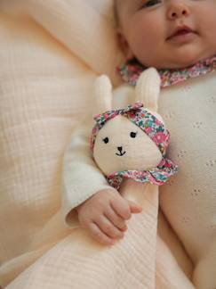 Doudou personnalisable en gaze de coton bio et tissu Liberty
