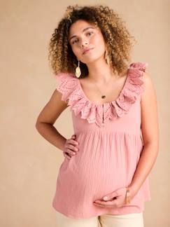 Umstandsmode-Musselinbluse mit Lochstickereien für Schwangerschaft und Stillzeit ENVIE DE FRAISE