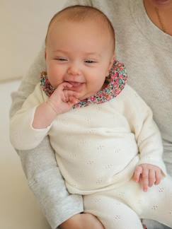 Bébé-Ensemble-Ensemble naissance 2 pièces en tricot détail tissu Liberty