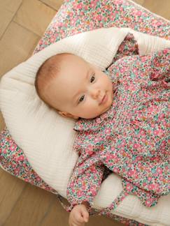 Linge de maison et décoration-Nid d'ange en gaze de coton bio et tissu Liberty personnalisable