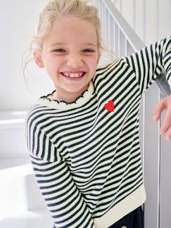 Mädchen-Pullover, Strickjacke, Sweatshirt-Mädchen Strickpullover mit Streifen Oeko-Tex