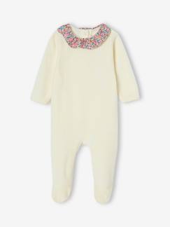Bio-Kollektion: Baby Samt-Strampler mit Liberty-Stoff ENVIE DE FRAISE, personalisierbar