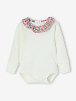 Bébé-Body bébé fille évolutif col en tissu Liberty personnalisable