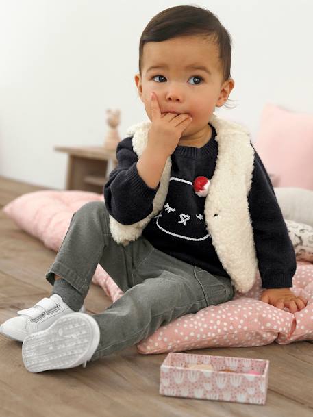 Tennis scratchées bébé garçon Blanc 