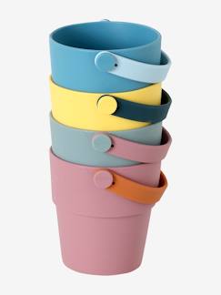 Jouet-Lot de 4 seaux de bain colorés en silicone