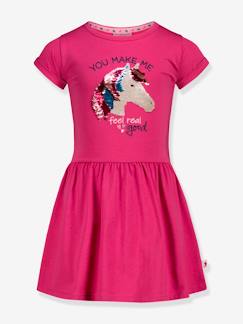 Fille-Robe-Robe en jersey fille avec cheval en paillettes SALT AND PEPPER