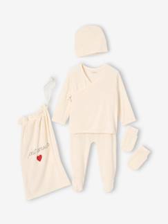Bébé-Ensemble-Kit naissance 5 pièces : brassière + pantalon + bonnet + gants + pochon