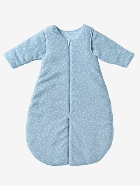 Schlafsack/Overall für Babys, Mikrofaser BLAU/DREIECKE+Rosa/Sterne 