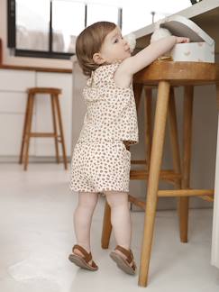 Baby-Baby Shorts aus Musselin mit Leo-Print