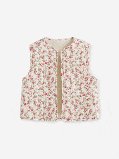 Mädchen-Mantel, Jacke-Mädchen Wende-Weste mit Teddyfleece und Recycling-Polyester