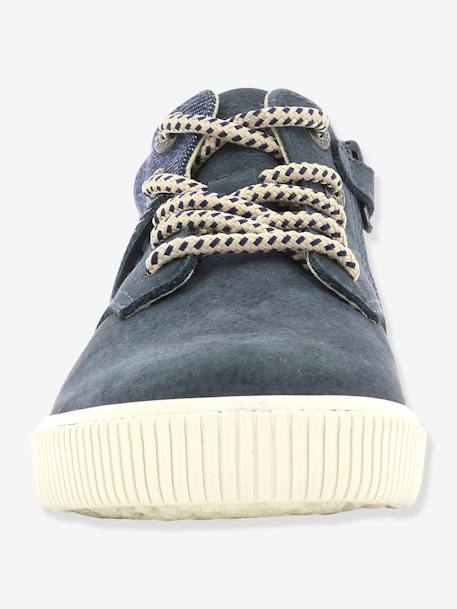 Baskets Sneakers hautes garçon Posture KICKERS® CAMEL DENIM+MARINE DENIM 