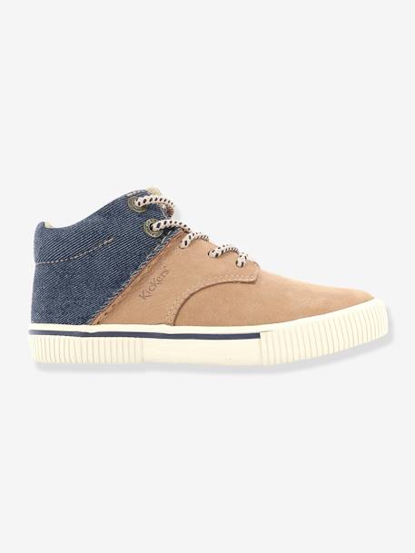 Baskets Sneakers hautes garçon Posture KICKERS® CAMEL DENIM+MARINE DENIM 