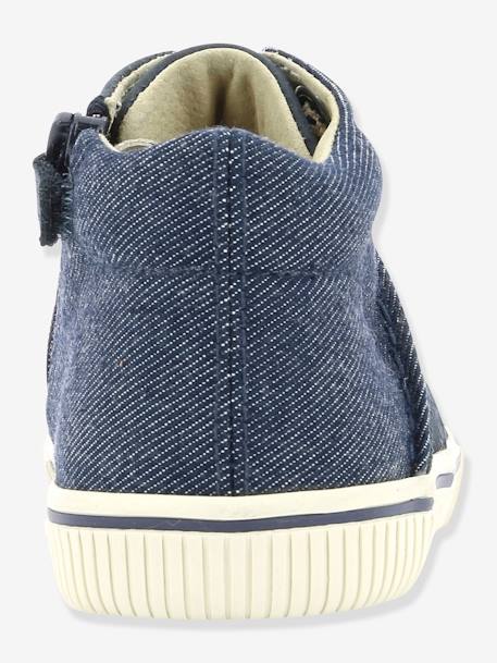 Baskets Sneakers hautes garçon Posture KICKERS® CAMEL DENIM+MARINE DENIM 