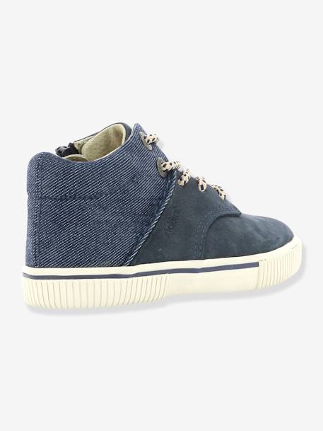 Baskets Sneakers hautes garçon Posture KICKERS® CAMEL DENIM+MARINE DENIM 