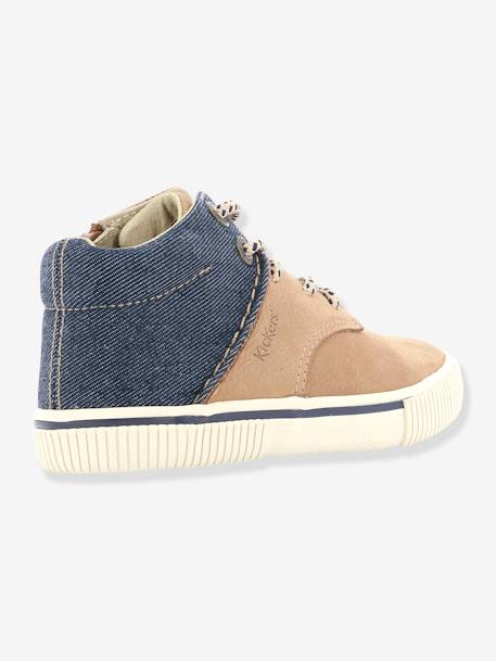 Baskets Sneakers hautes garçon Posture KICKERS® CAMEL DENIM+MARINE DENIM 