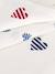 Lot de 3 bodies croisés coeurs rayés bébé en coton manches longues blanc 