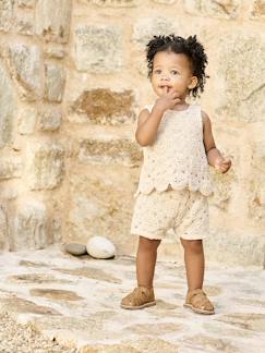 Baby-Mädchen Baby-Set: Top & Shorts aus Makramee