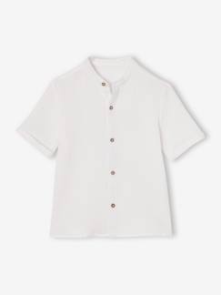 Garçon-Chemise garçon gaze de coton col mao