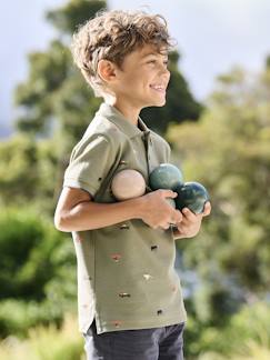 Junge-T-Shirt, Poloshirt, Unterziehpulli-Jungen Poloshirt mit Allover-Print