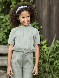 Fille-T-shirt, sous-pull-Tee-shirt blouse forme crop fille