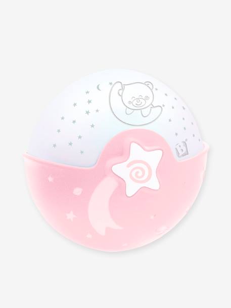 Musik-Nachtlampe mit Projektion hellrosa+TAUPE 