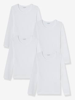 Unterwäsche-4er-Pack Langarm-Shirts für Mädchen
