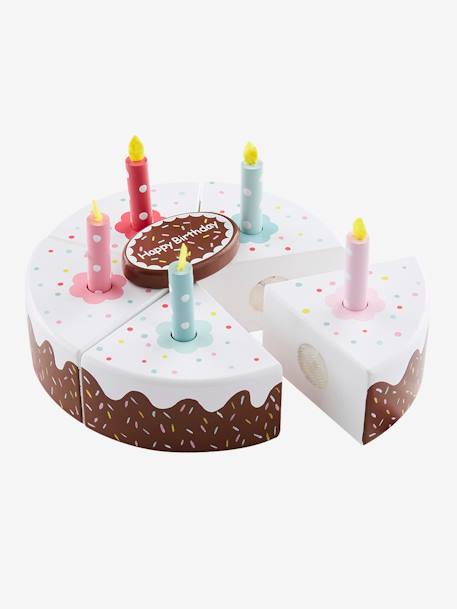 Gâteau d'anniversaire en bois FSC® multicolore 