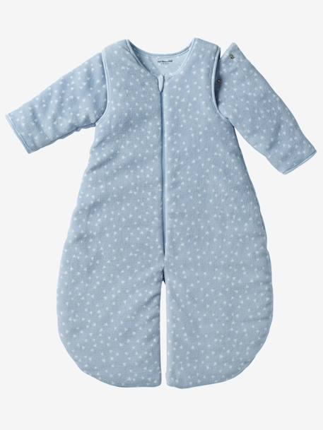 Schlafsack/Overall für Babys, Mikrofaser BLAU/DREIECKE+Rosa/Sterne 