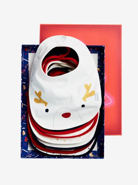 Lot de 7 bavoirs naissance Imprimé fleurs et oiseaux+MOTIFS NOEL+Multicolore 