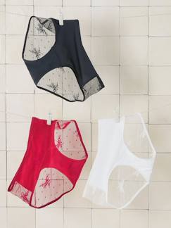 Lot de 3 culottes de grossesse en dentelle brodée