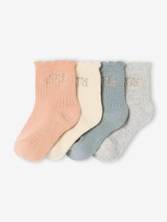 Baby-Socken, Strumpfhose-4er-Pack Baby Socken „Little“ BASICS Oeko-Tex 