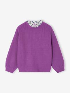 Mädchen-Pullover, Strickjacke, Sweatshirt-Weiter Mädchen Pullover mit Kragen