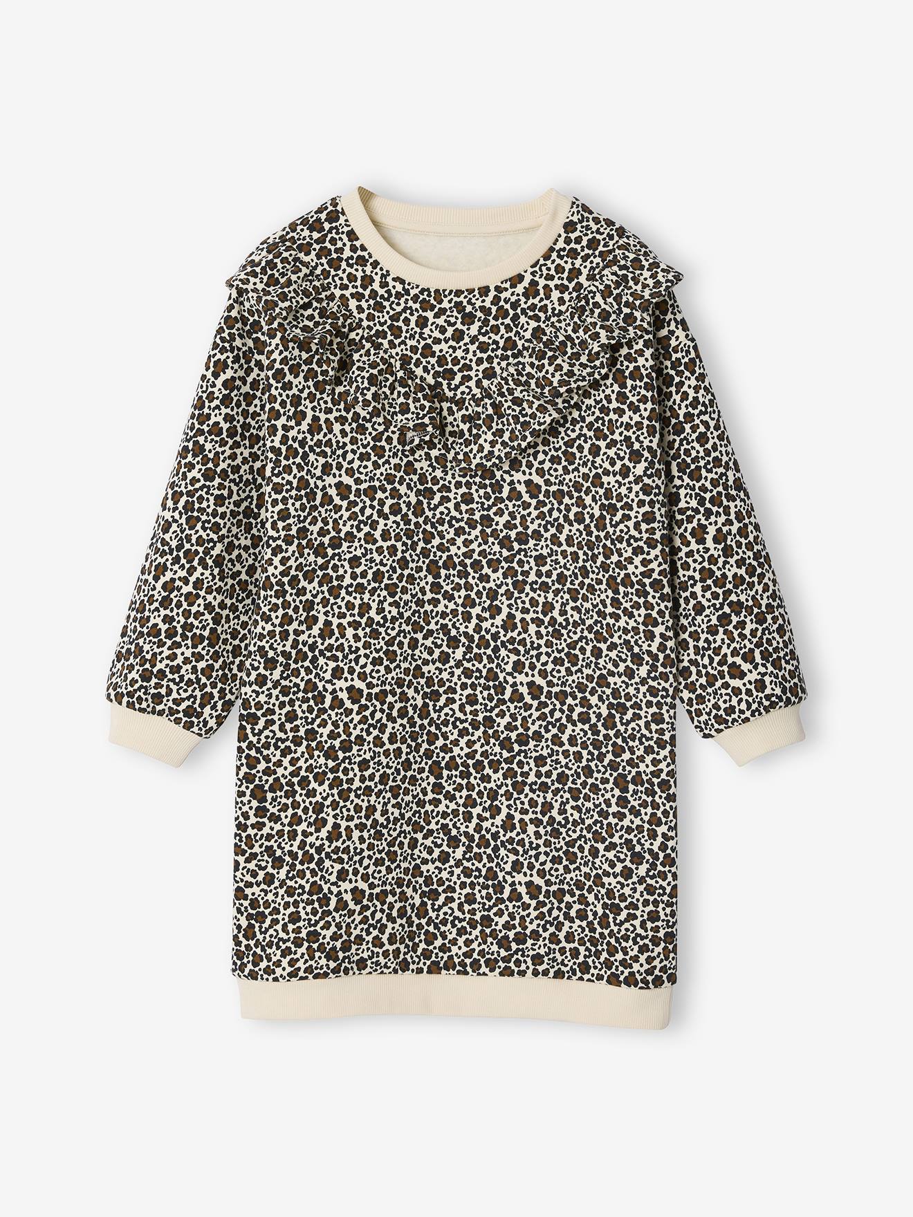 Robe En Molleton à Volant Fille - Vert émeraude, Fille