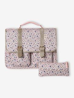 Cartable fille personnalisable + trousse à fleurs Lilibeth